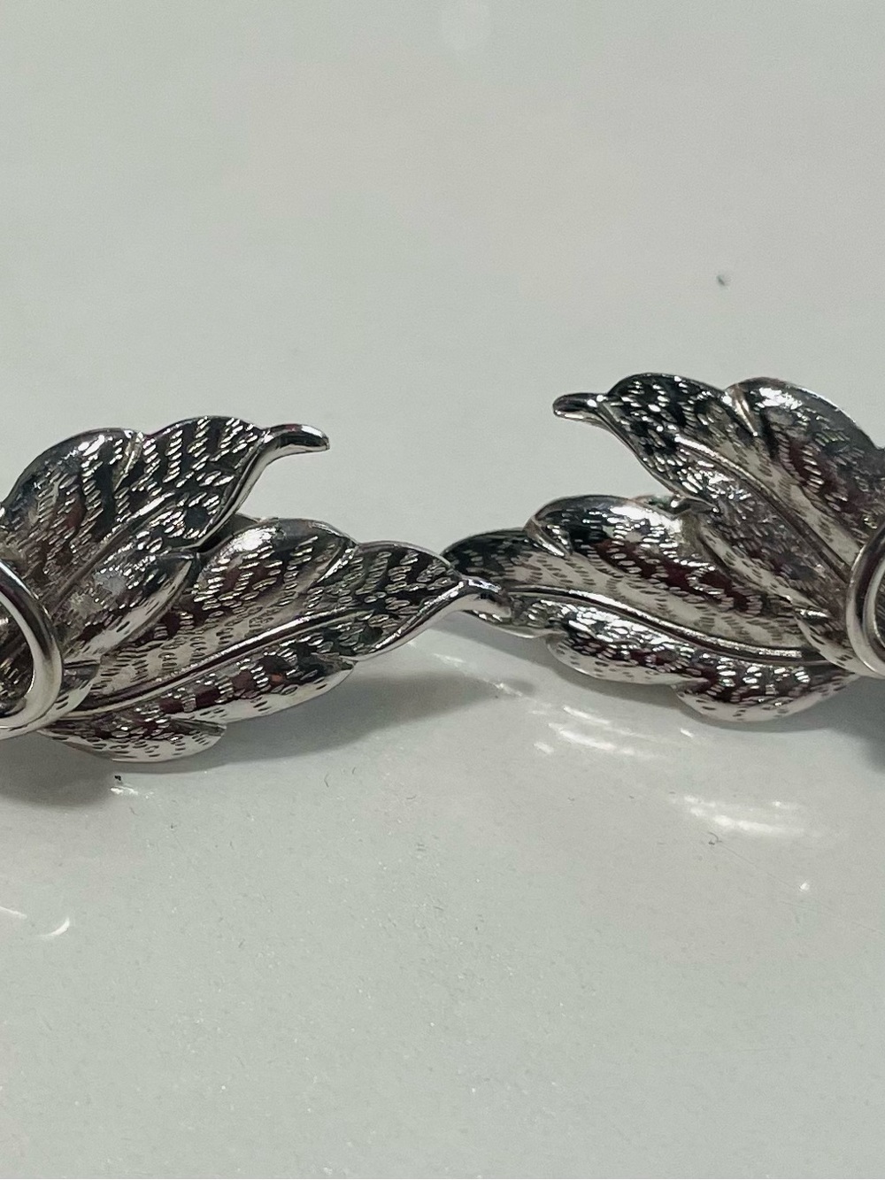 Coro Silver Leaf Cluster Earrings
